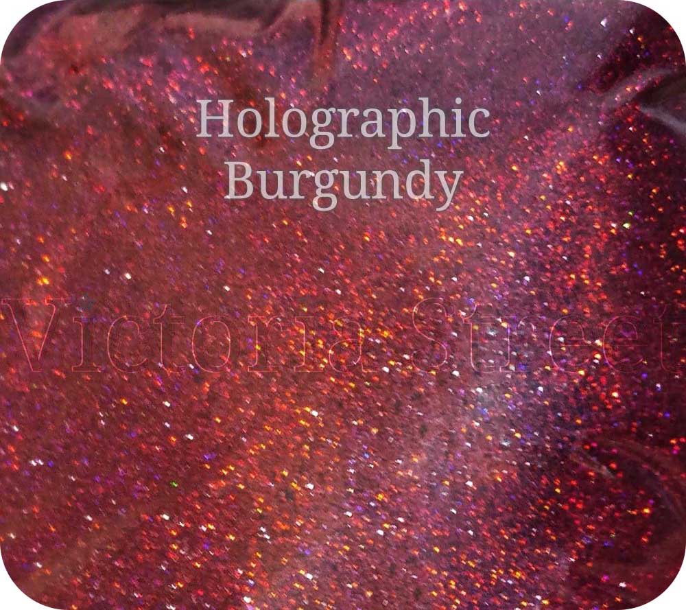 Fine Craft Glitter Holographic Burgundy 0.2mm Hex (0.008″)